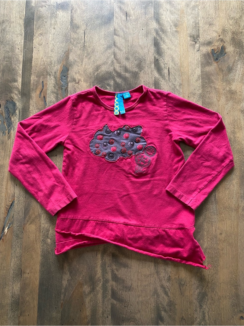 Girls' Long Sleeve Pink Graphic Tunic Top